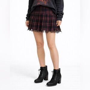 RAMPAGE Ankle Boot Sz 9 1/2M Zip Up w/Faux Side Laces Black 3" Heel